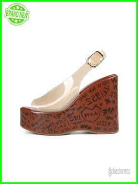 Clear Jelly Wedge Platform Sandals Open Peep Toe High Heels Adjustable Ankle